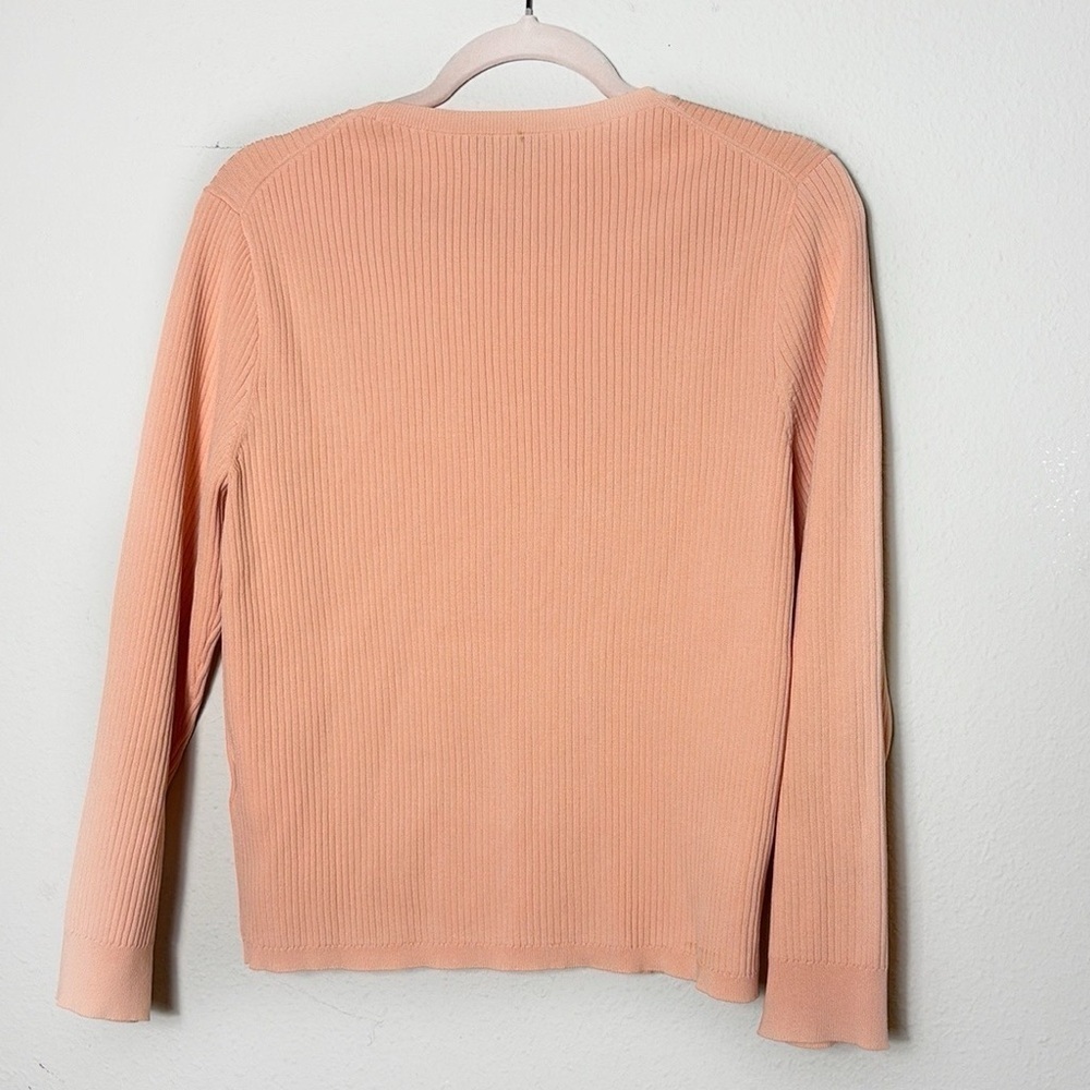 J. Crew Supersculpt ribbed stretch crewneck sweater T-Top Shirt in coral size L - Picture 2 of 11
